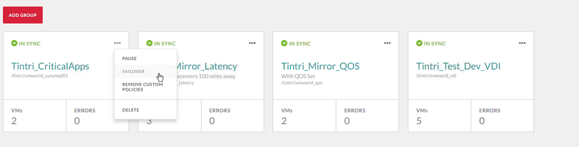 Initiating a failover is literally just a click away.