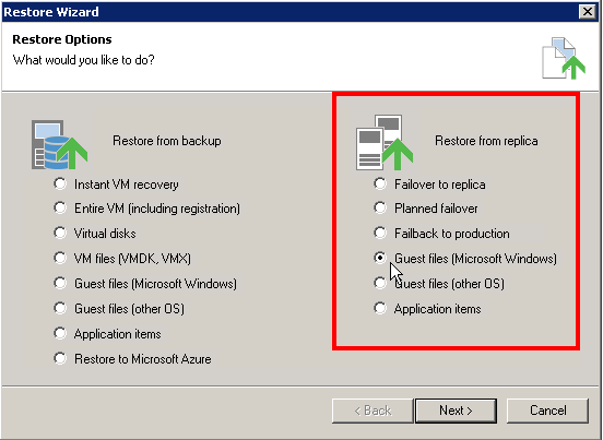 Veeam - Restore from replica 02