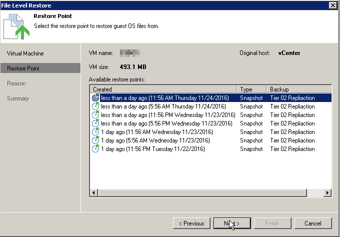 Veeam - Restore from replica 04
